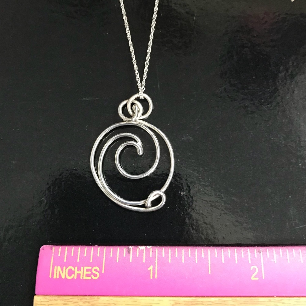 Sterling silver wave necklace on 18” chain